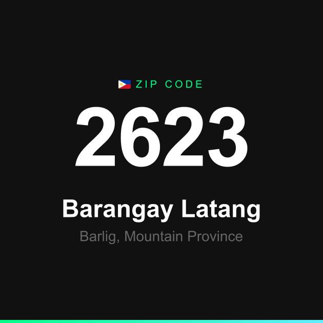 Shareable ZIP code 2623 card for Barangay Latang