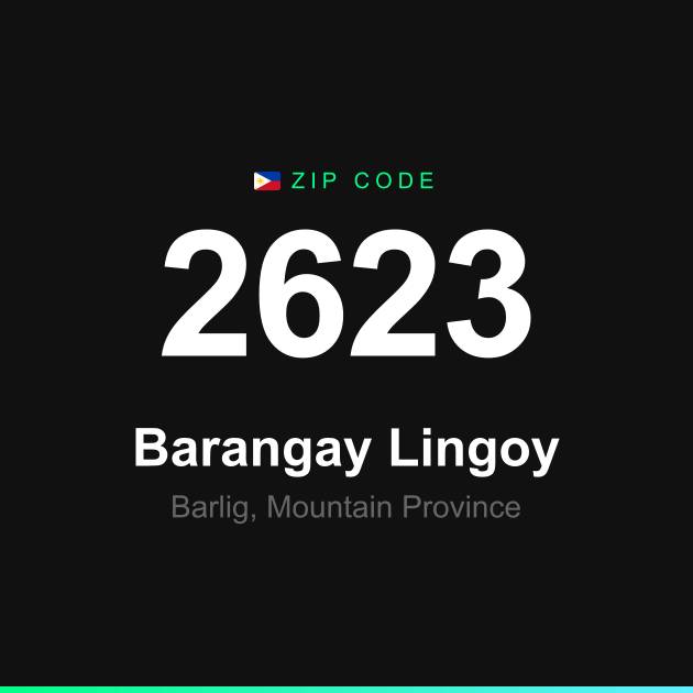 Shareable ZIP code 2623 card for Barangay Lingoy