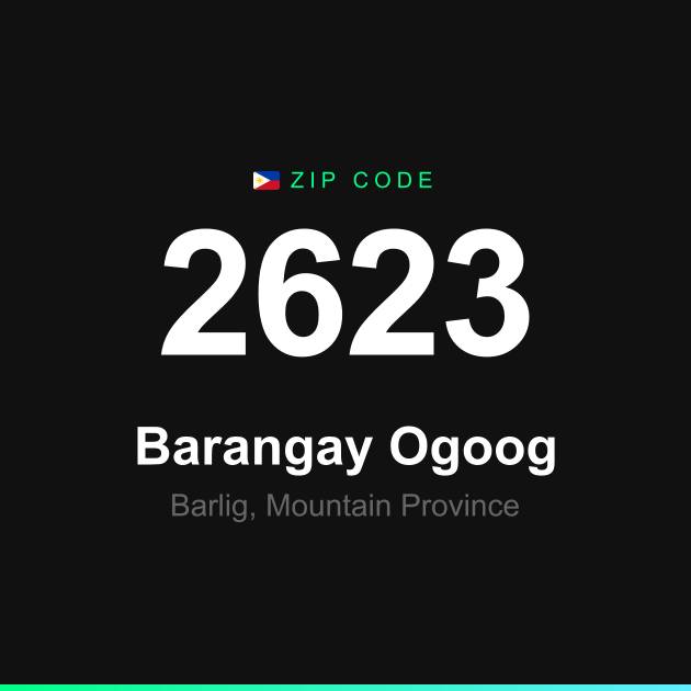 Shareable ZIP code 2623 card for Barangay Ogoog