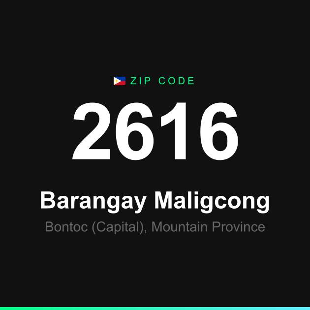 Shareable ZIP code 2616 card for Barangay Maligcong