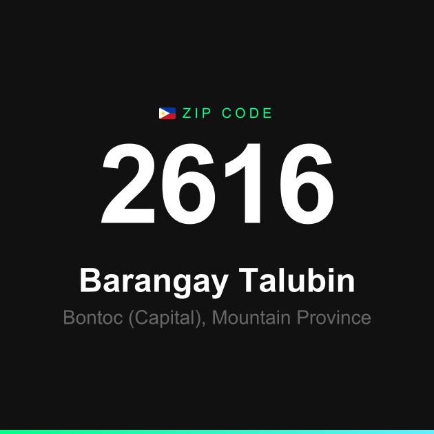 Shareable ZIP code 2616 card for Barangay Talubin
