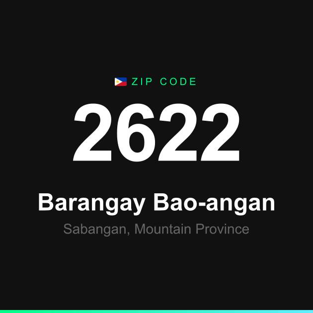 Shareable ZIP code 2622 card for Barangay Bao-angan