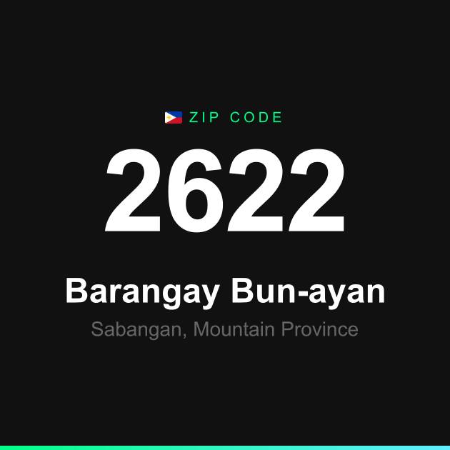 Shareable ZIP code 2622 card for Barangay Bun-ayan
