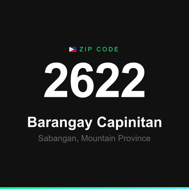 Shareable ZIP code 2622 card for Barangay Capinitan