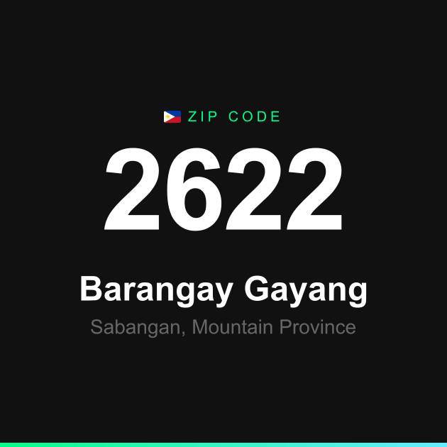 Shareable ZIP code 2622 card for Barangay Gayang