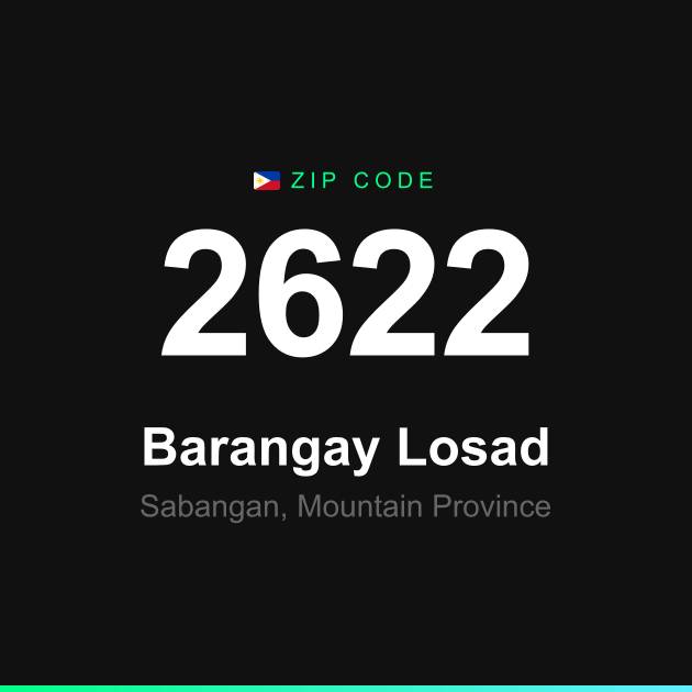 Shareable ZIP code 2622 card for Barangay Losad