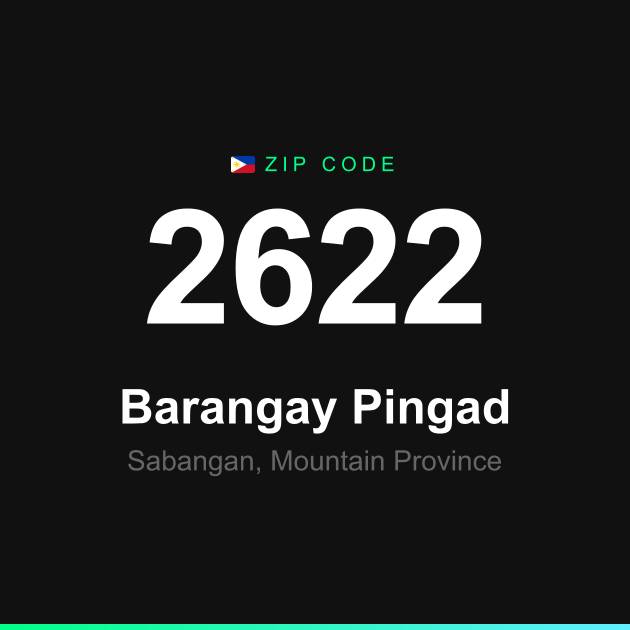 Shareable ZIP code 2622 card for Barangay Pingad