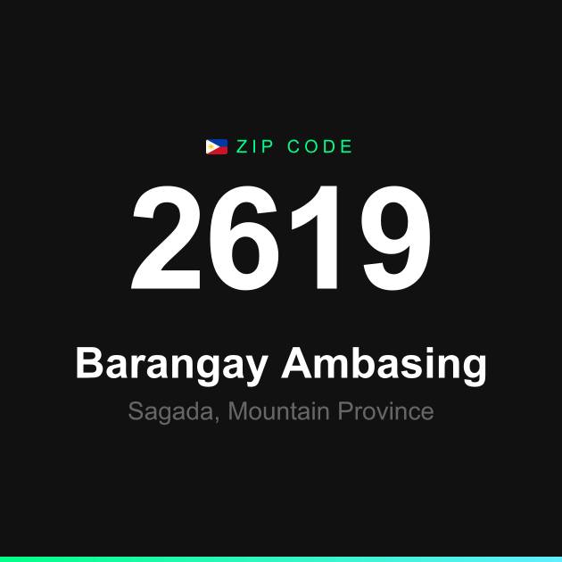 Shareable ZIP code 2619 card for Barangay Ambasing