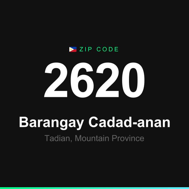 Shareable ZIP code 2620 card for Barangay Cadad-anan