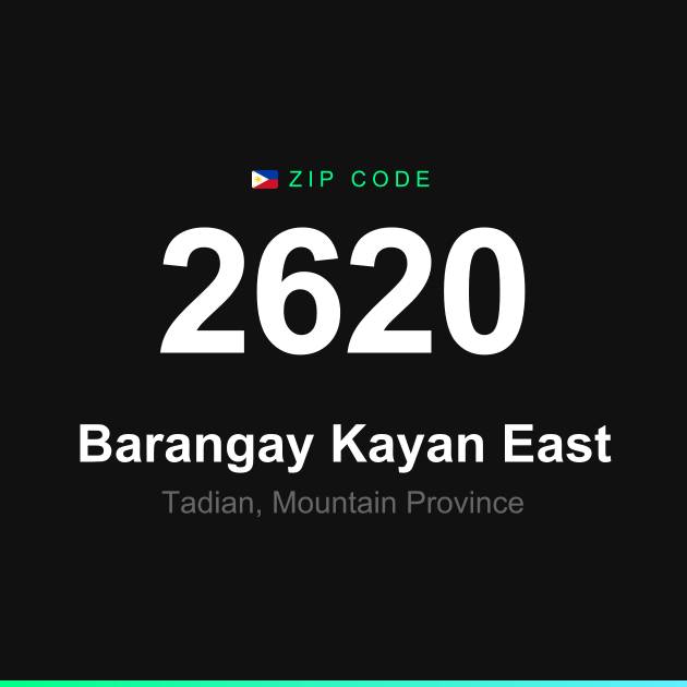 Shareable ZIP code 2620 card for Barangay Kayan East