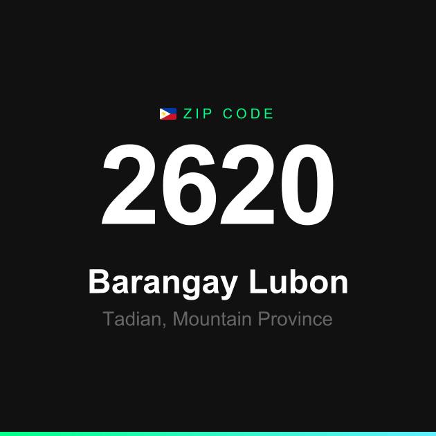 Shareable ZIP code 2620 card for Barangay Lubon