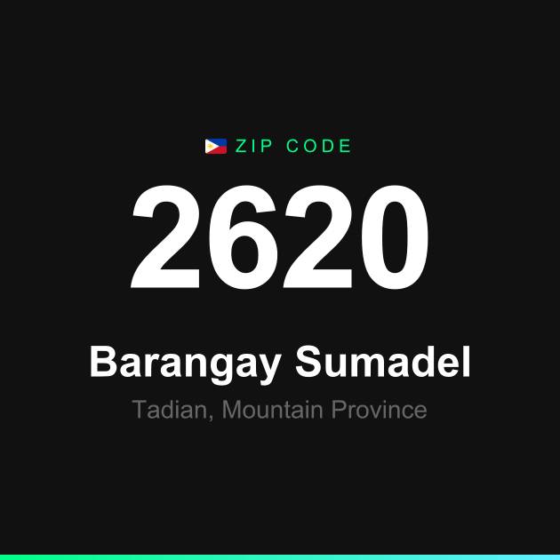 Shareable ZIP code 2620 card for Barangay Sumadel