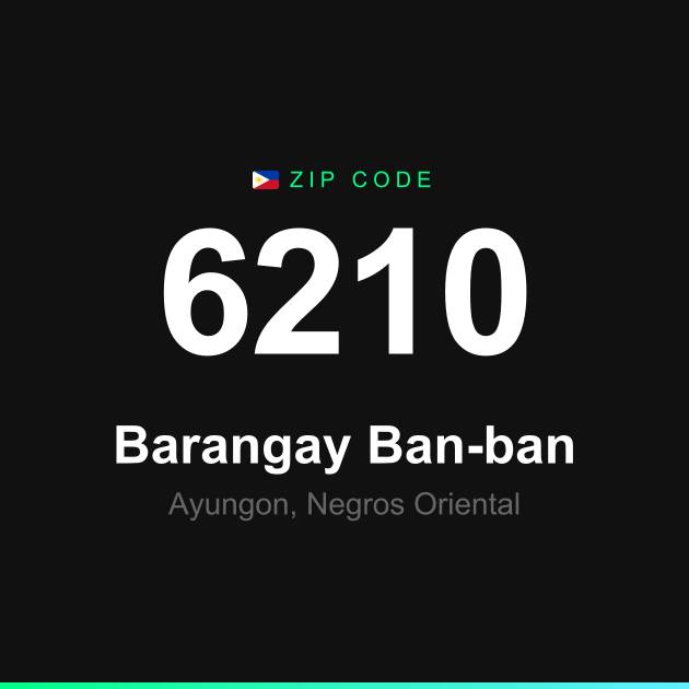 Shareable ZIP code 6210 card for Barangay Ban-ban