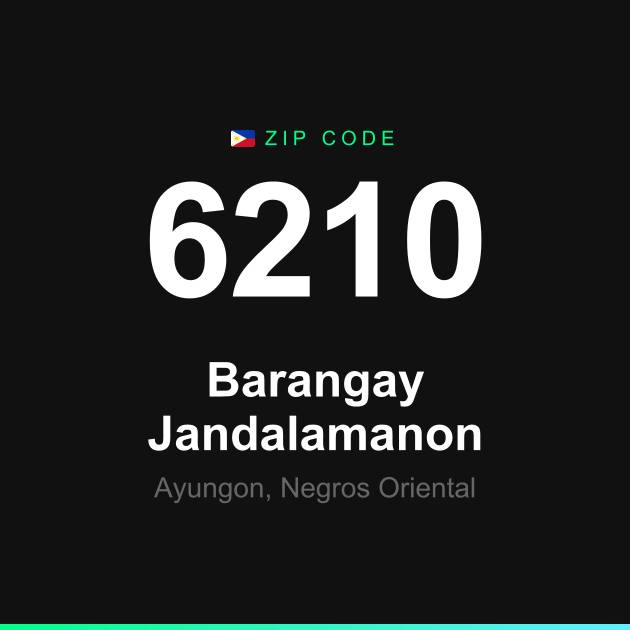 Shareable ZIP code 6210 card for Barangay Jandalamanon