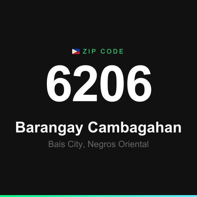 Shareable ZIP code 6206 card for Barangay Cambagahan