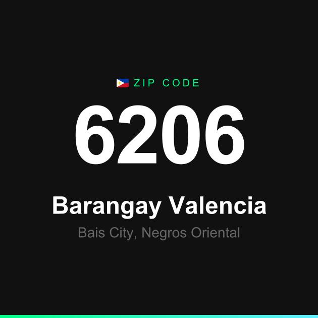 Shareable ZIP code 6206 card for Barangay Valencia