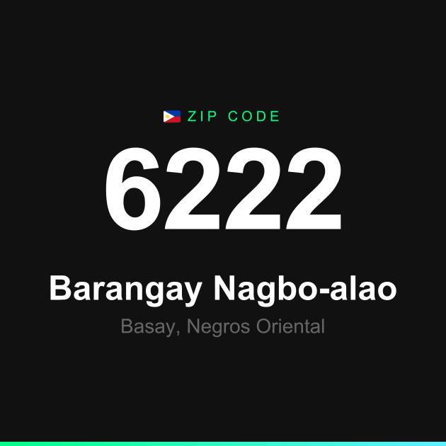 Shareable ZIP code 6222 card for Barangay Nagbo-alao
