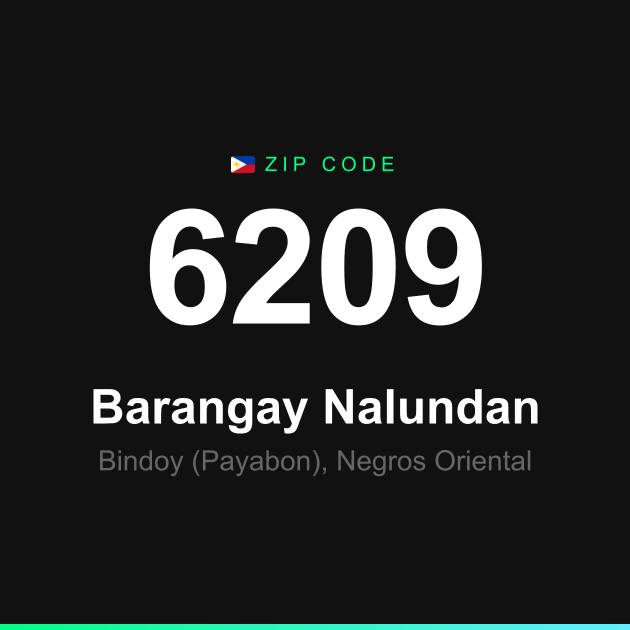 Shareable ZIP code 6209 card for Barangay Nalundan