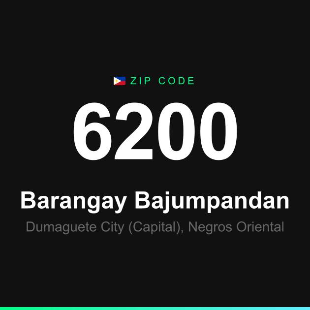 Shareable ZIP code 6200 card for Barangay Bajumpandan