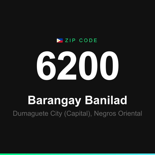 Shareable ZIP code 6200 card for Barangay Banilad