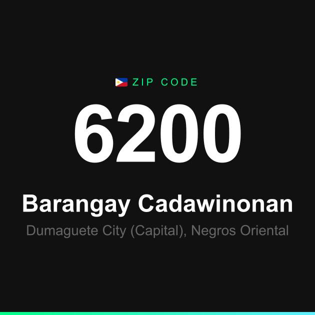 Shareable ZIP code 6200 card for Barangay Cadawinonan