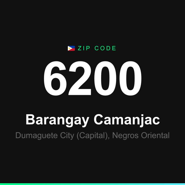 Shareable ZIP code 6200 card for Barangay Camanjac