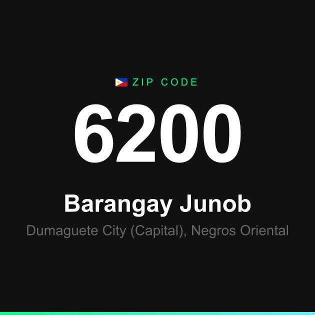 Shareable ZIP code 6200 card for Barangay Junob