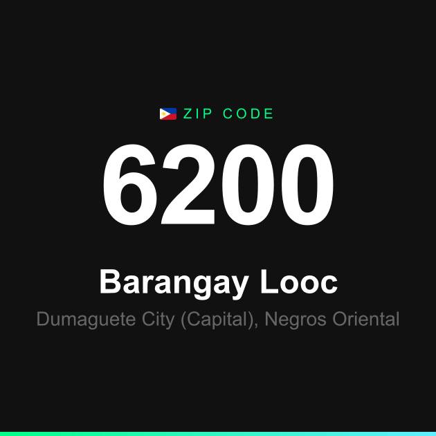 Shareable ZIP code 6200 card for Barangay Looc