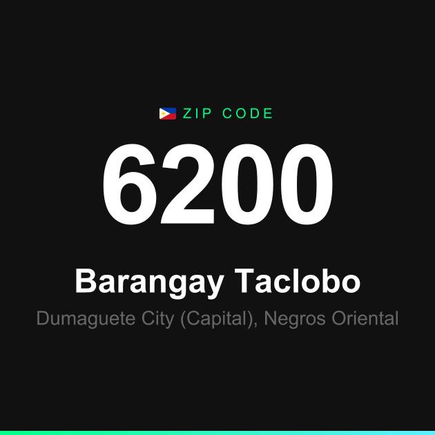 Shareable ZIP code 6200 card for Barangay Taclobo