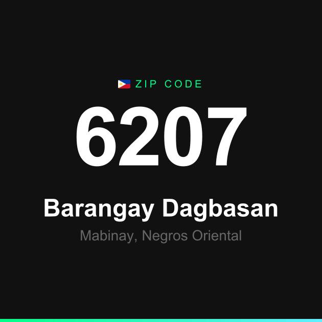 Shareable ZIP code 6207 card for Barangay Dagbasan