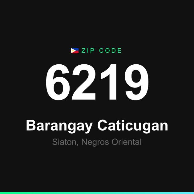 Shareable ZIP code 6219 card for Barangay Caticugan