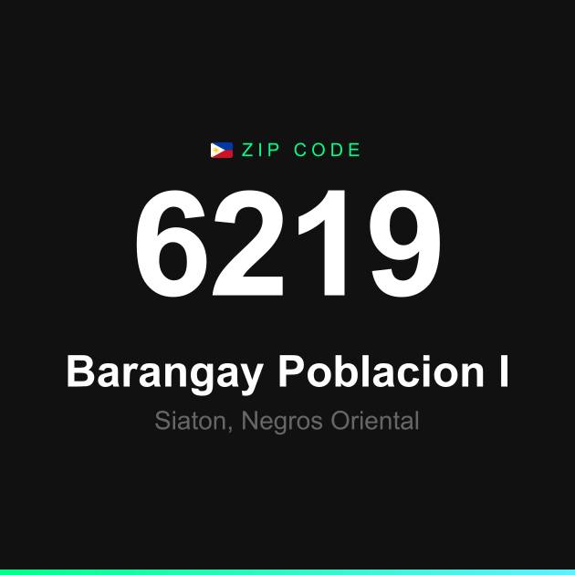 Shareable ZIP code 6219 card for Barangay Poblacion I