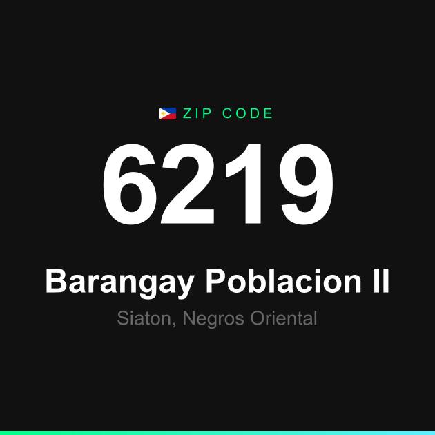 Shareable ZIP code 6219 card for Barangay Poblacion II
