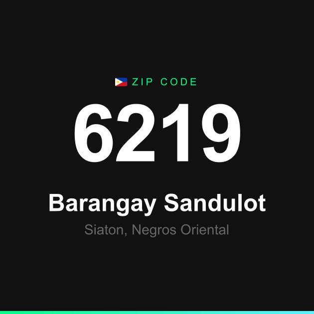 Shareable ZIP code 6219 card for Barangay Sandulot