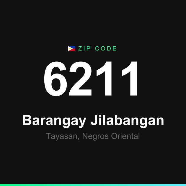 Shareable ZIP code 6211 card for Barangay Jilabangan