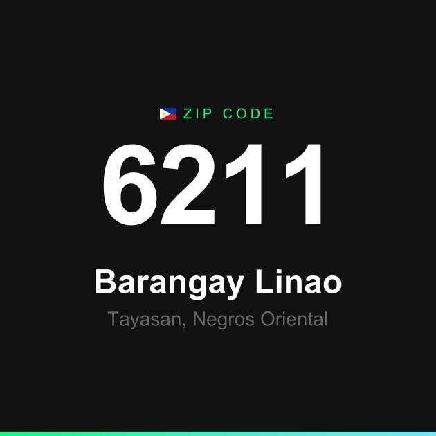 Shareable ZIP code 6211 card for Barangay Linao