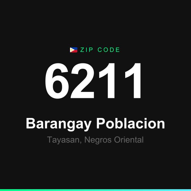 Shareable ZIP code 6211 card for Barangay Poblacion