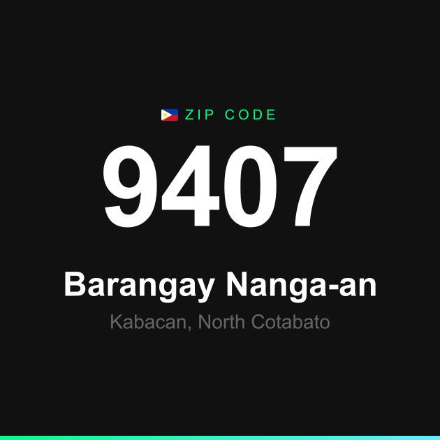 Shareable ZIP code 9407 card for Barangay Nanga-an