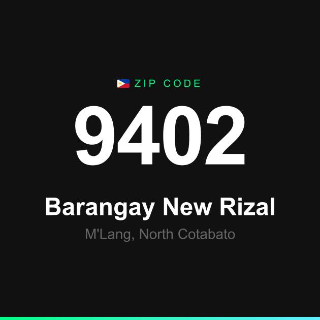 Shareable ZIP code 9402 card for Barangay New Rizal