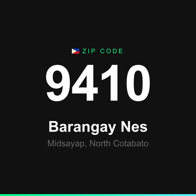 Shareable ZIP code 9410 card for Barangay Nes