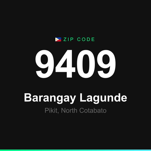 Shareable ZIP code 9409 card for Barangay Lagunde