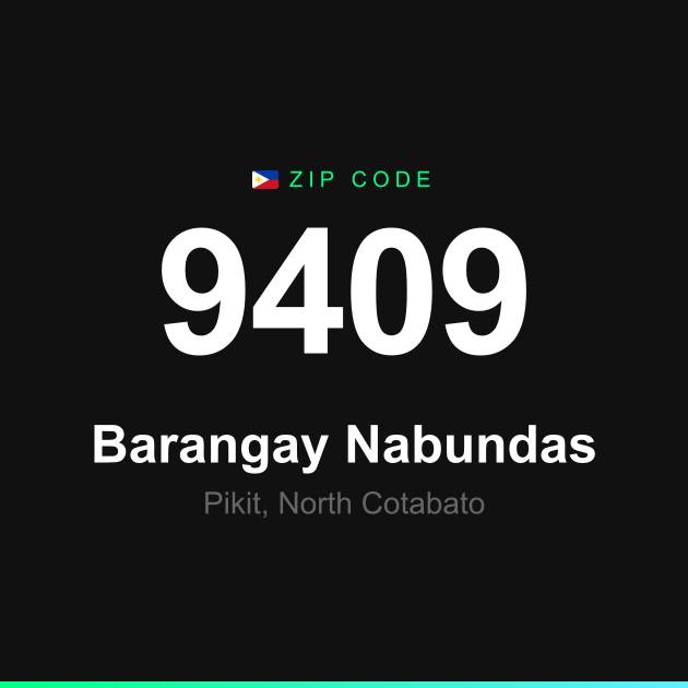 Shareable ZIP code 9409 card for Barangay Nabundas