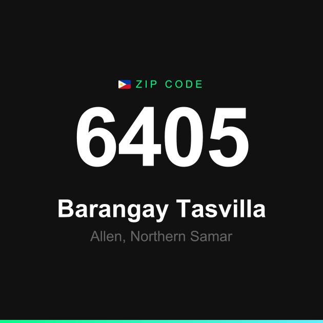Shareable ZIP code 6405 card for Barangay Tasvilla