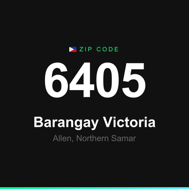 Shareable ZIP code 6405 card for Barangay Victoria