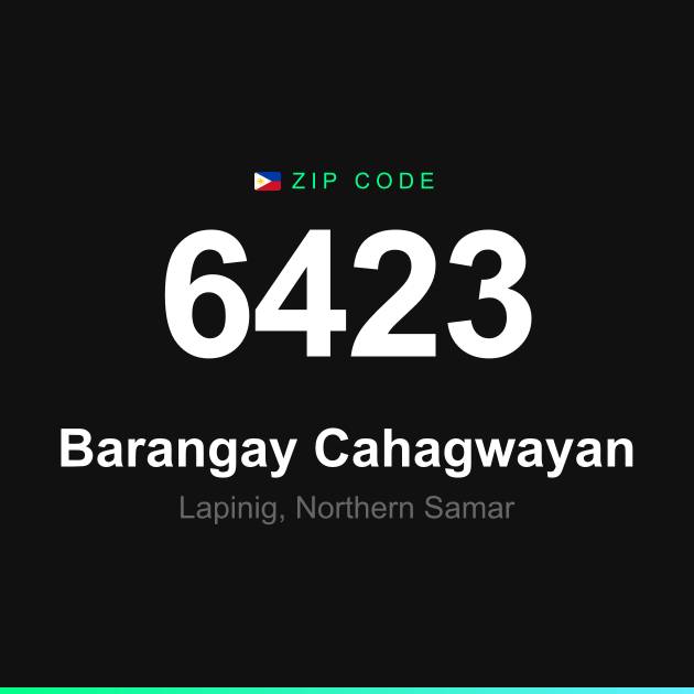 Shareable ZIP code 6423 card for Barangay Cahagwayan