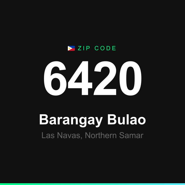 Shareable ZIP code 6420 card for Barangay Bulao