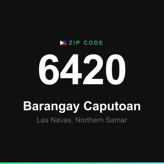 Shareable ZIP code 6420 card for Barangay Caputoan