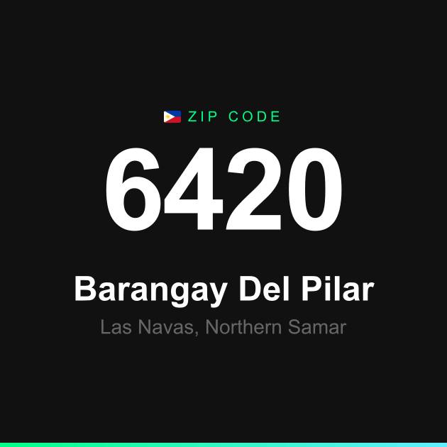 Shareable ZIP code 6420 card for Barangay Del Pilar