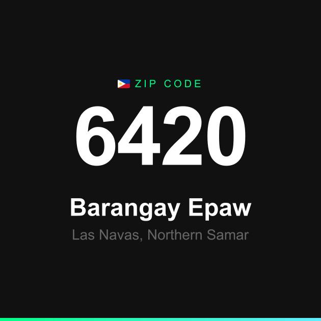 Shareable ZIP code 6420 card for Barangay Epaw