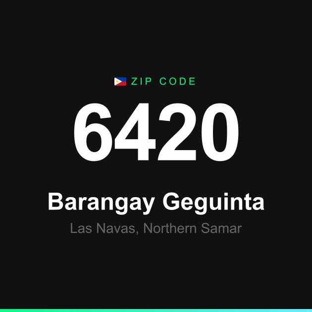 Shareable ZIP code 6420 card for Barangay Geguinta